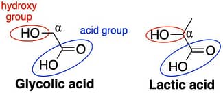 alpha hydroxy acids glycolic acid and lactic acid