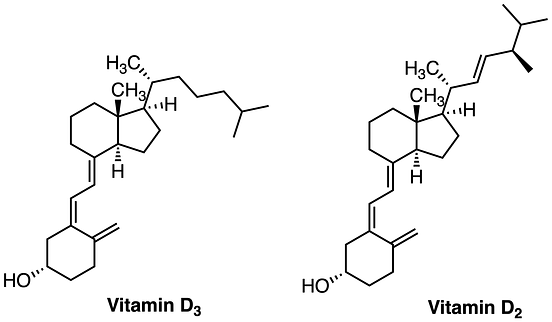 vitamin d3 and d2 structures